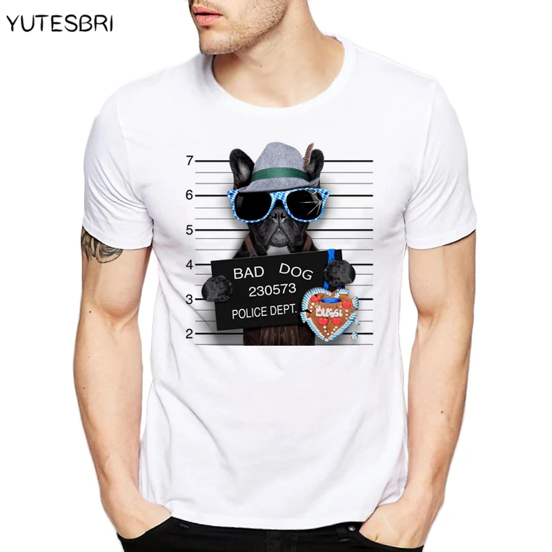 

New brand clothing Summer Fashion French Bulldog Design T Shirt Men's High Quality dog Tops Hipster Tees funny t-shirt for men