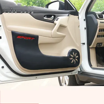 

Leather Polyester Interior Door Panel Anti-Kick Pad For Nissan X-Trail 2014 2015 2016 2017 2018 4PCS/SET AB123