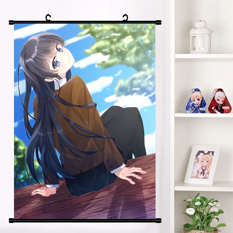 Японское аниме Seishun Buta Yarou серия Sakurajima Mai Косплей настенный свиток Фреска плакат настенный висячий плакат отаку домашний декор сбор