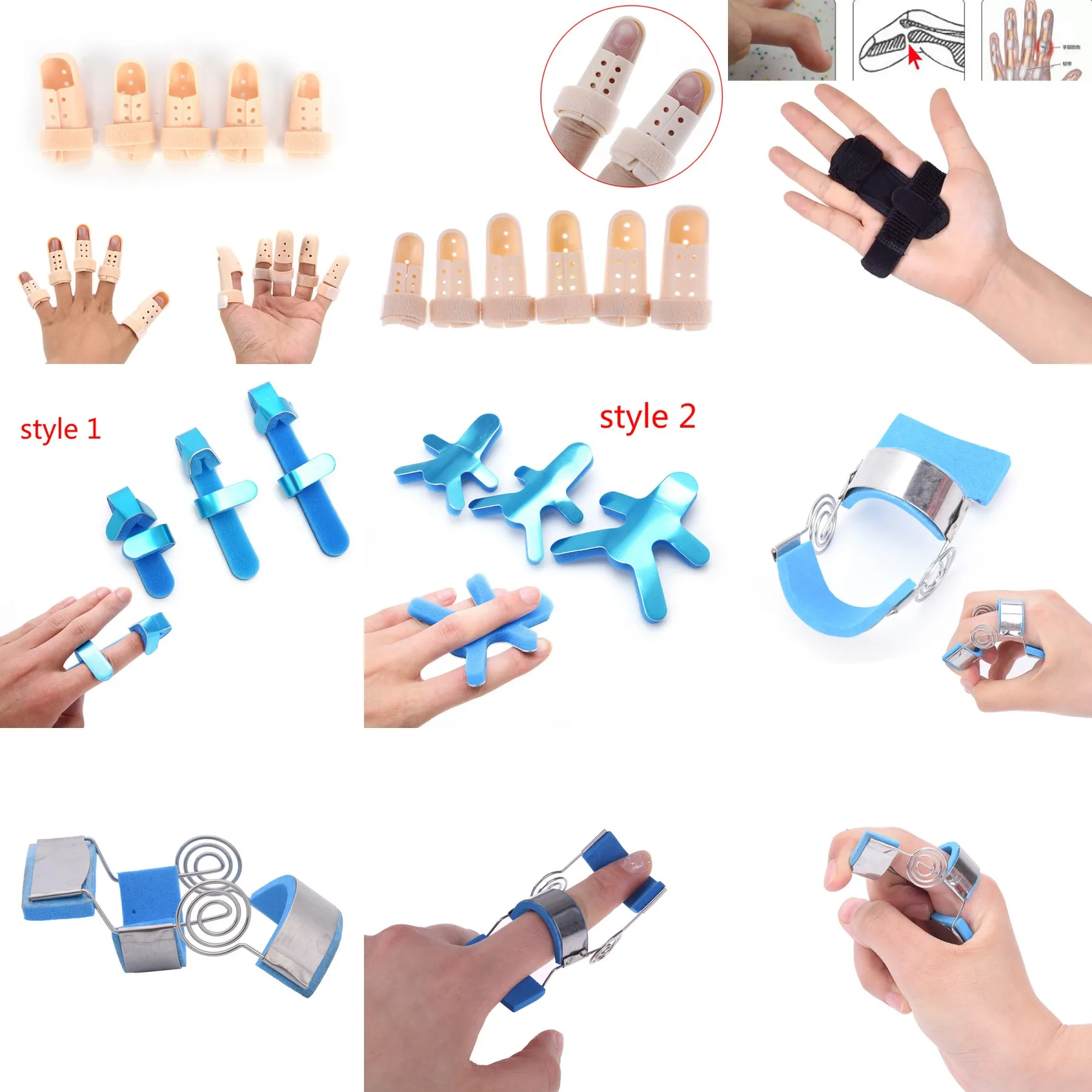 

22 Style Finger Brace Support Posture Corrector Aluminium Finger Hand Splint Recovery Injury Pain Bending Deformation Correction