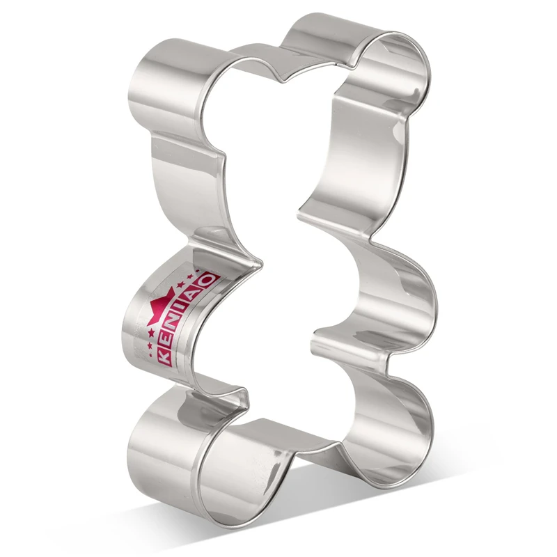 

KENIAO Bear Cookie Cutter for Baby Shower - 6.8 x 9.8 cm - Biscuit and Fondant Cutter for Birthday Party - Stainless Steel