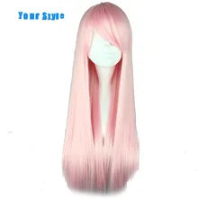Ваш стиль, розовые длинные прямые парики для косплея, женские вечерние парики из синтетических волос, высокотемпературное волокно