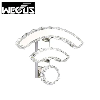 

Creative wifi shape led crystal wall lamp minimalist bedside light personality aisle corridor lights