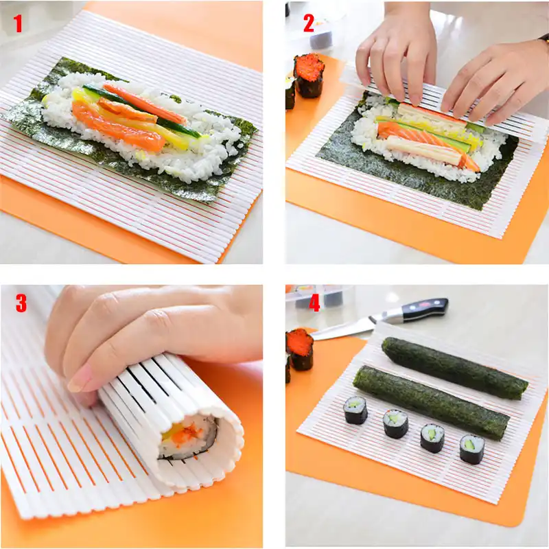 Sushi Maker Kit Rice Roll Bamboo Mold Kitchen Diy Mould Roller Mat