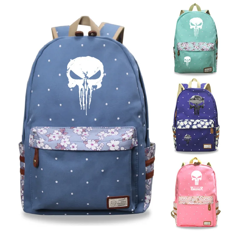 

Marvel The Punisher School Backpack Bags Bookbag Cosplay Girls Women Shoulder Travel Bags Fashion Casual Bags
