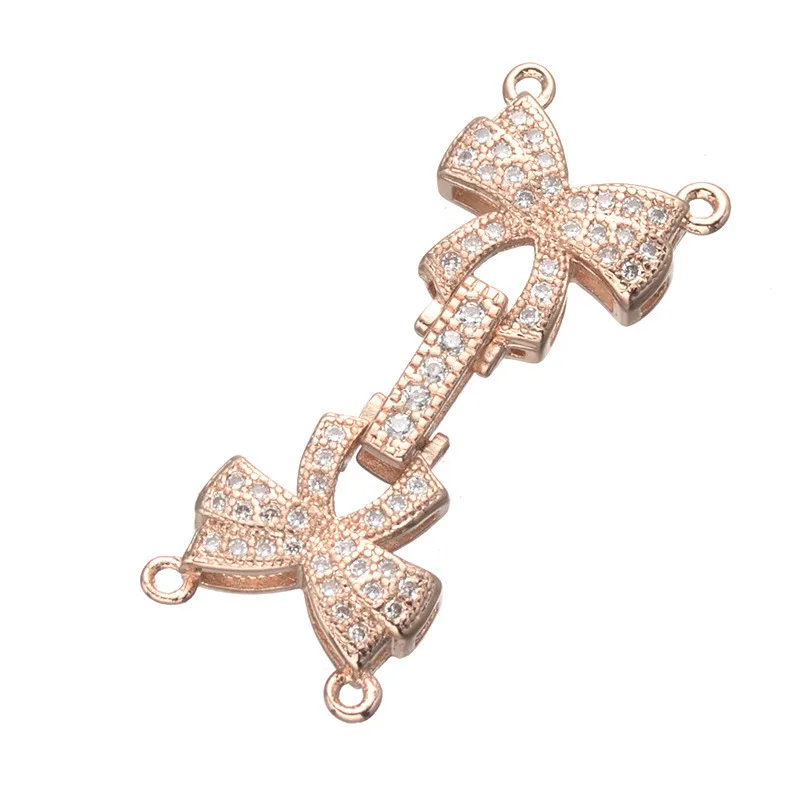 

New Butterfly CZ Connector Clasps Bowknot style Clasps Hooks Connector Closure Clasps Handmade Beads For Women Jewelry Making