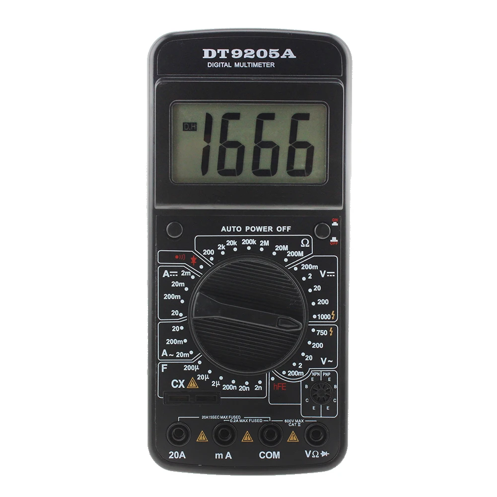 Цифровой мультиметр DT9205A ЖК Тестовые провода AC DC ом метр автоматический