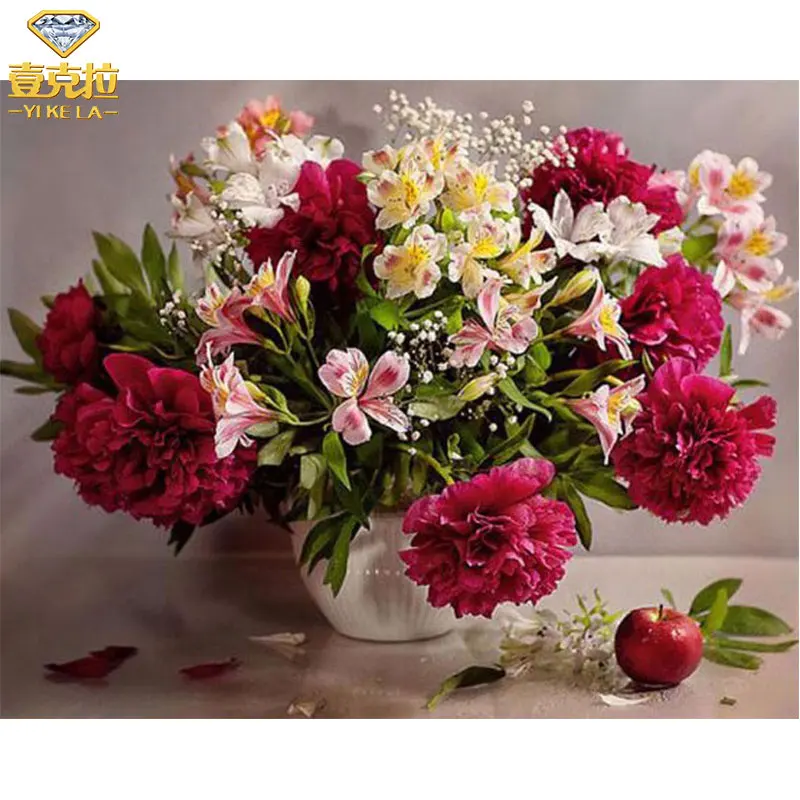 

YIKELA Full,Diamond Embroidery,peony fruit,5D,Diamond Painting,Cross Stitch,Diamond Mosaic,Needlework,Crafts,Christmas,Gift BK40