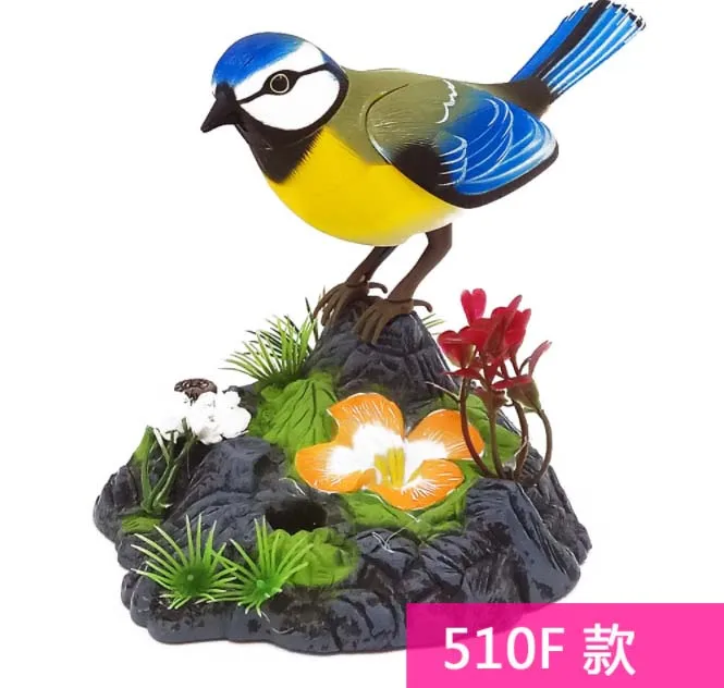 Электрическая имитирующая Индукционная птица звуковой с голосовым управлением электрическая птица игрушка для домашних животных птичьи клетки детская игрушка подарок садовые украшения - Цвет: 510F