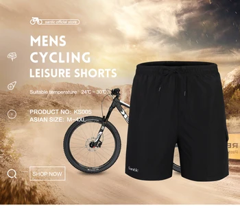 

Santic Men summer Cycling Shorts ciclismo Short negro Black Foam Padded Bike MTB Jersey Shorts Loose Bike Shorts Size WC05003