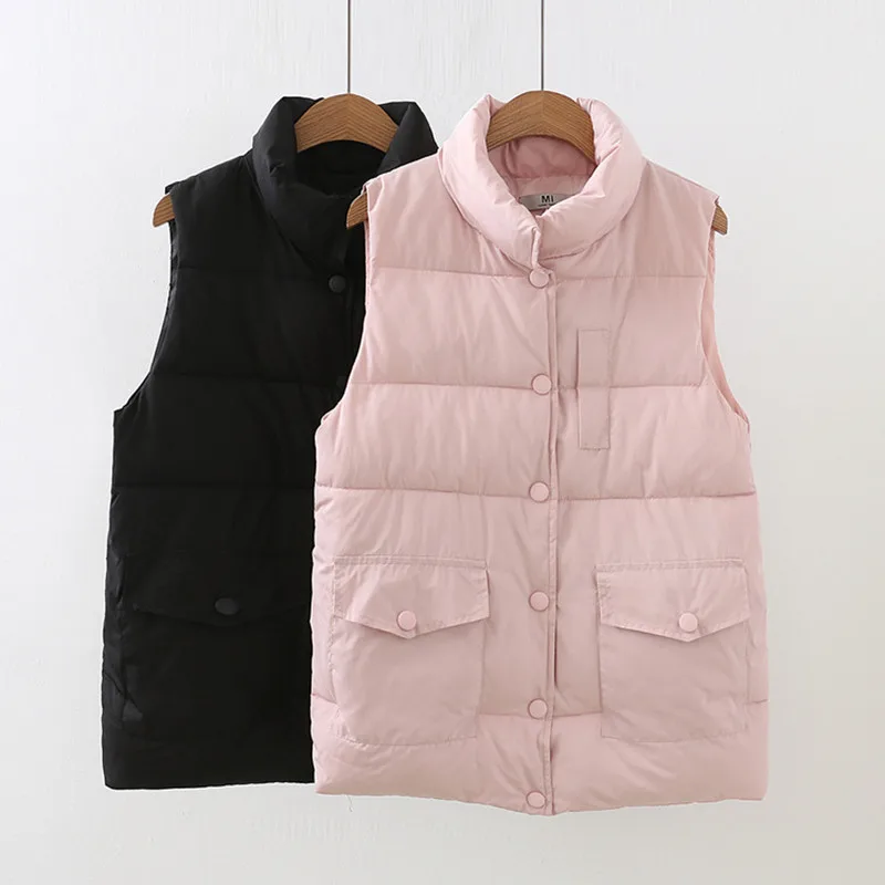 Big Size Winter Thick Warm 100 Cotton Down Vest Large Size Women's