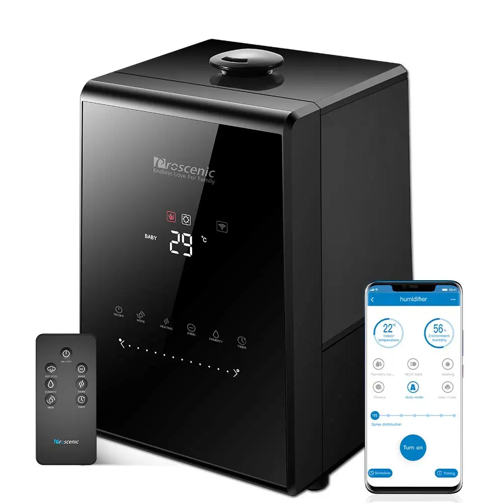  Proscenic 807C 5.5L Warm and Cool Mist Ultrasonic Humidifiers for Bedroom and Babies Vaporizer with