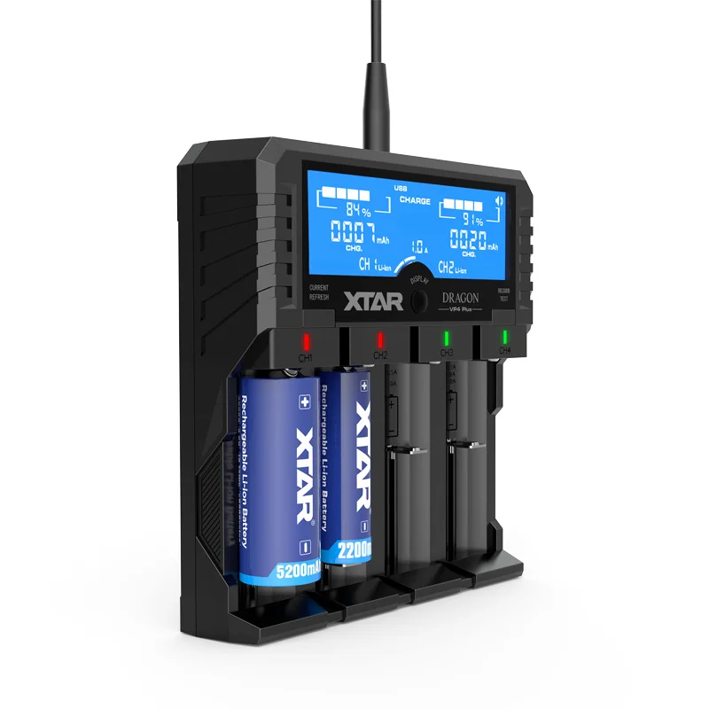 Оригинальный Новый XTAR Дракон VP4 плюс Смарт Батарея Зарядное устройство набор с
