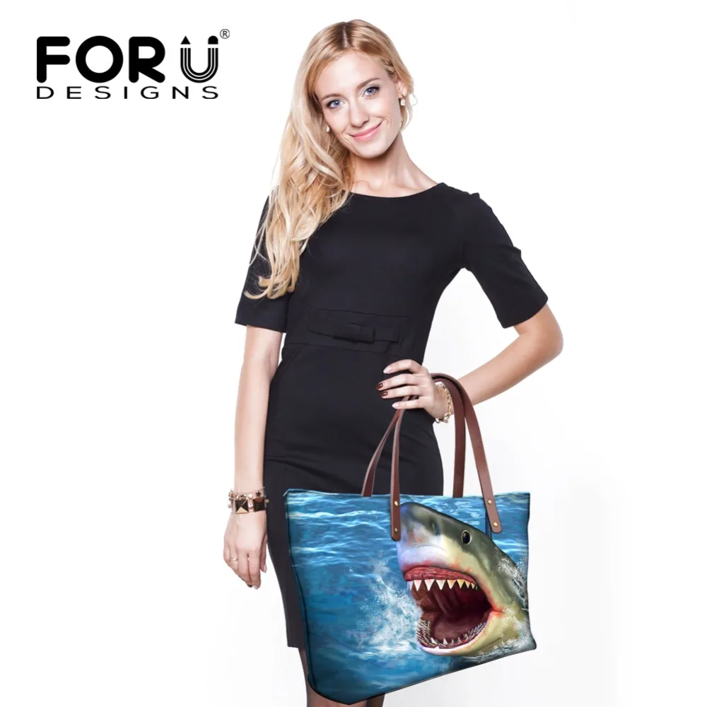 FORUDESIGNS/женские сумки 3D Акула рыба стиль женские на плечо известный бренд топ