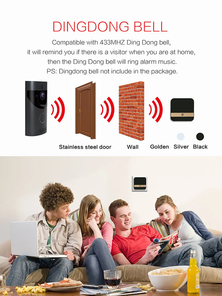 Aimitek B30 WIFI Doorbell Security Camera-16