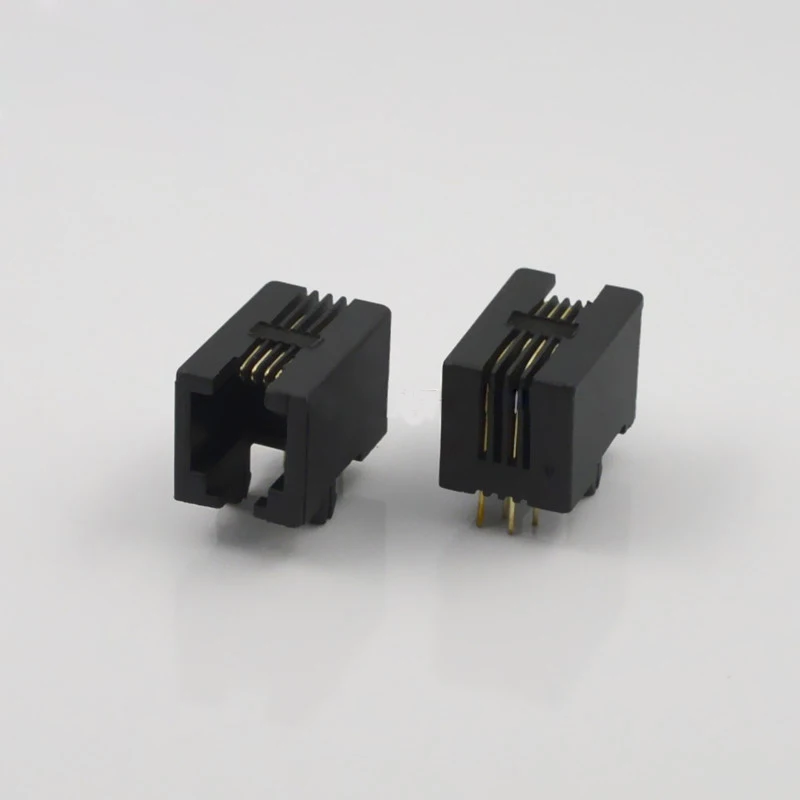 10pcs RJ11 Connector 4P Telephone Microphone Connector Communication