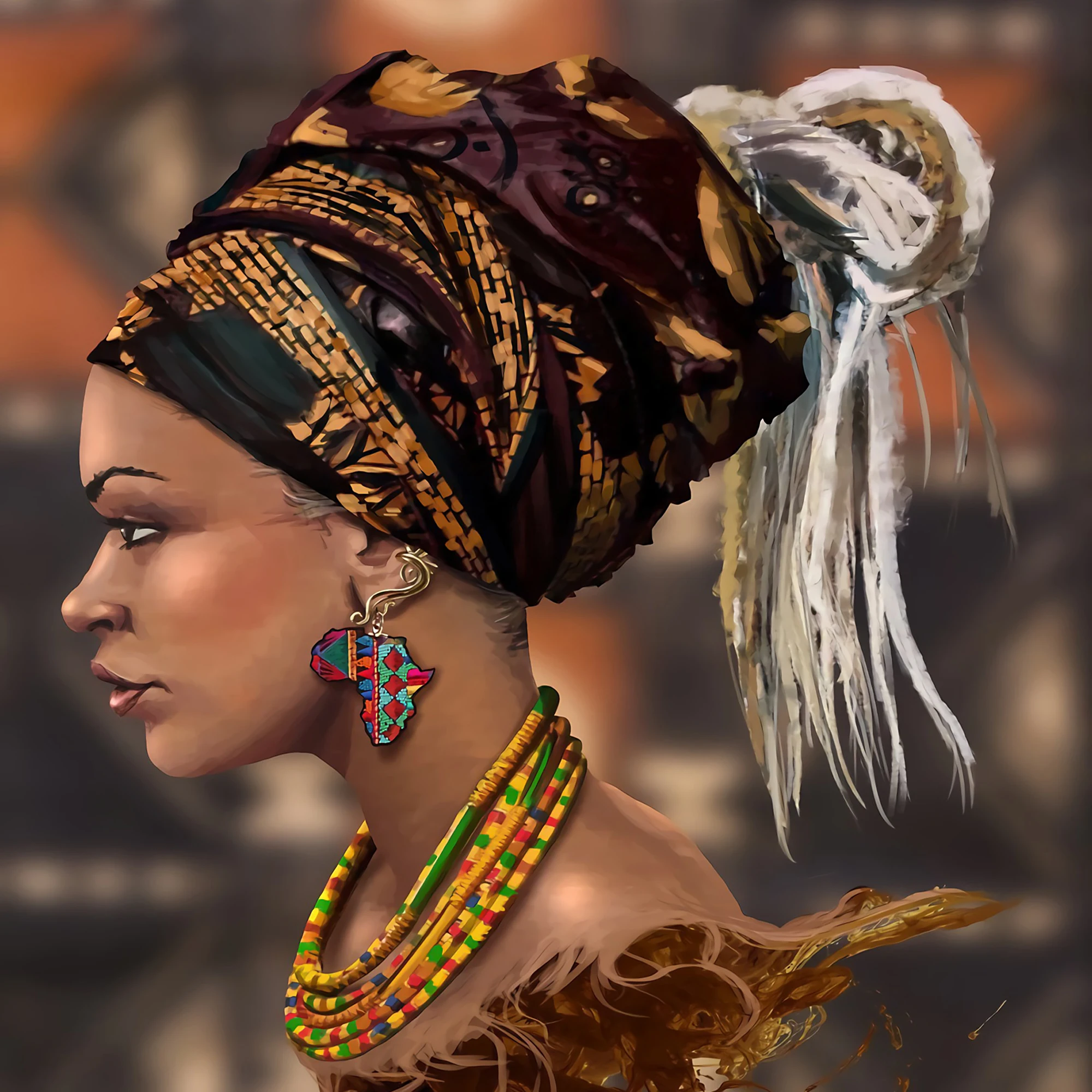 African Portrait Painting Art Cushion Cover Black Man Art Decorative Pillows Linen Pillow Case Sofa Home Decor Pillow Cover