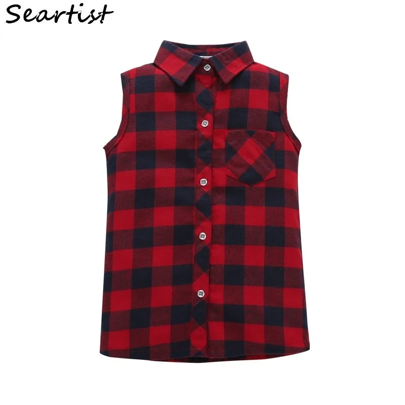 

Seartist Baby Boys Christmas Vest Girls British Red Plaid Short Sleeved Shirt Kids London Style Short Shirt Baby Boy Clothes 48