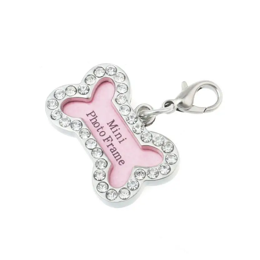 

MOLAVE 1PC Fashion Bone Shape Rhinestone Identity Card Heart Pendant Pearl Pet Jewelry Drop Shipping Happy Sale ap724
