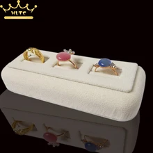 3 шт., бежевый бархат, изогнутый поднос, подставка, держатель для дисплея, чехол, органайзер, манекен для хранения ювелирных изделий, для кольца, серьги-гвоздики
