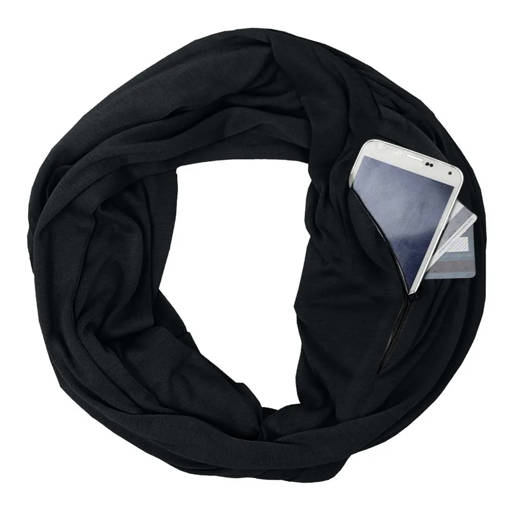 

Portable Women Scarf with Pocket Infinity Scarf Winter Autumn Travel Journey Scaves Hot Sale