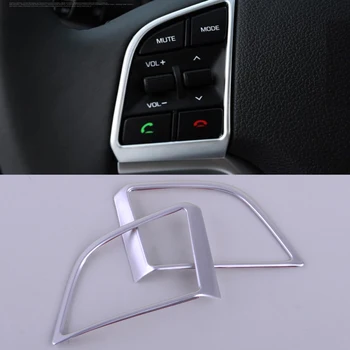 

CITALL 2pcs ABS Plastic Chrome Plated Steering Wheel Panel Cover Badge Trim Fit for Hyundai Tucson 2015 2016 2017