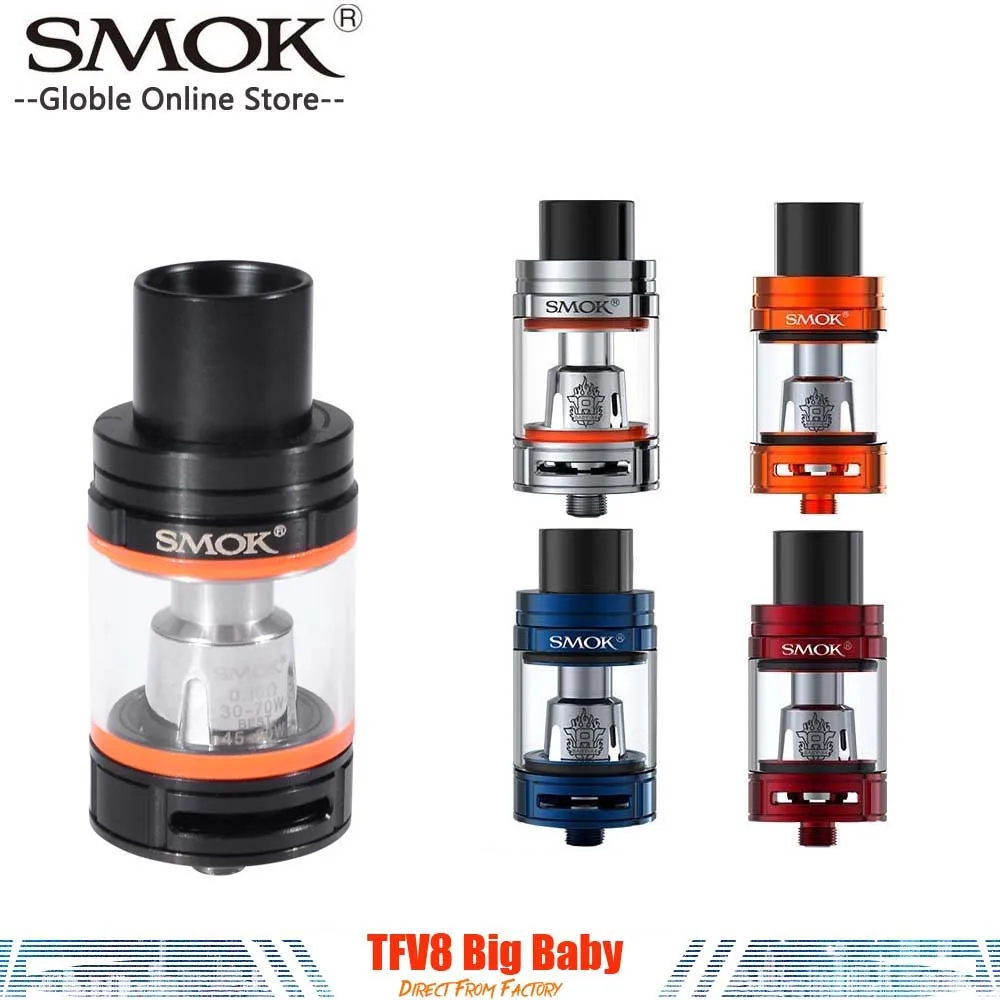 

Original Smok TFV8 Big Baby Atomizer Tank 5ml Vaporizer Electronic Cigarette Kit Vapor Fit Alien Box Mod G-priv 200W
