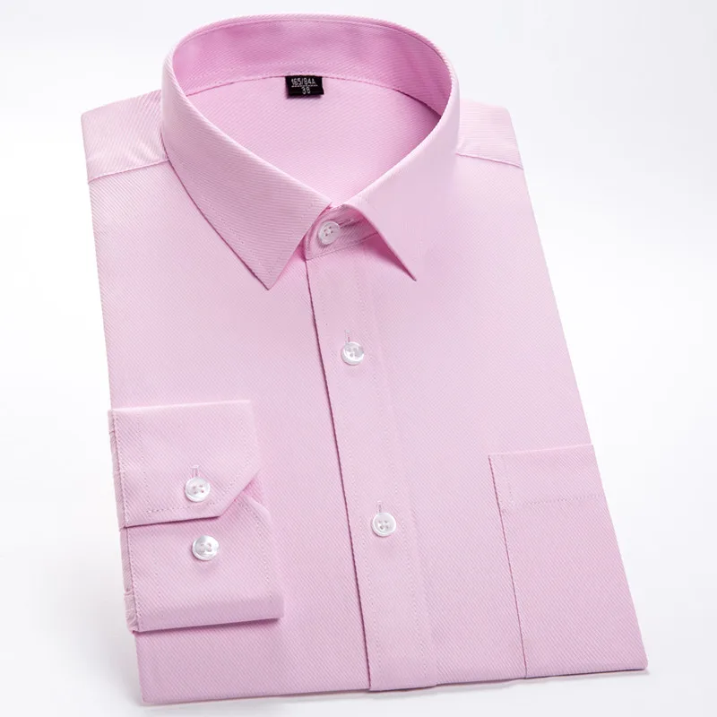 

BATMO 2019 new arrival high quality cotton casual shirt men,men's pink shirts ,plus-size S-5XL C01