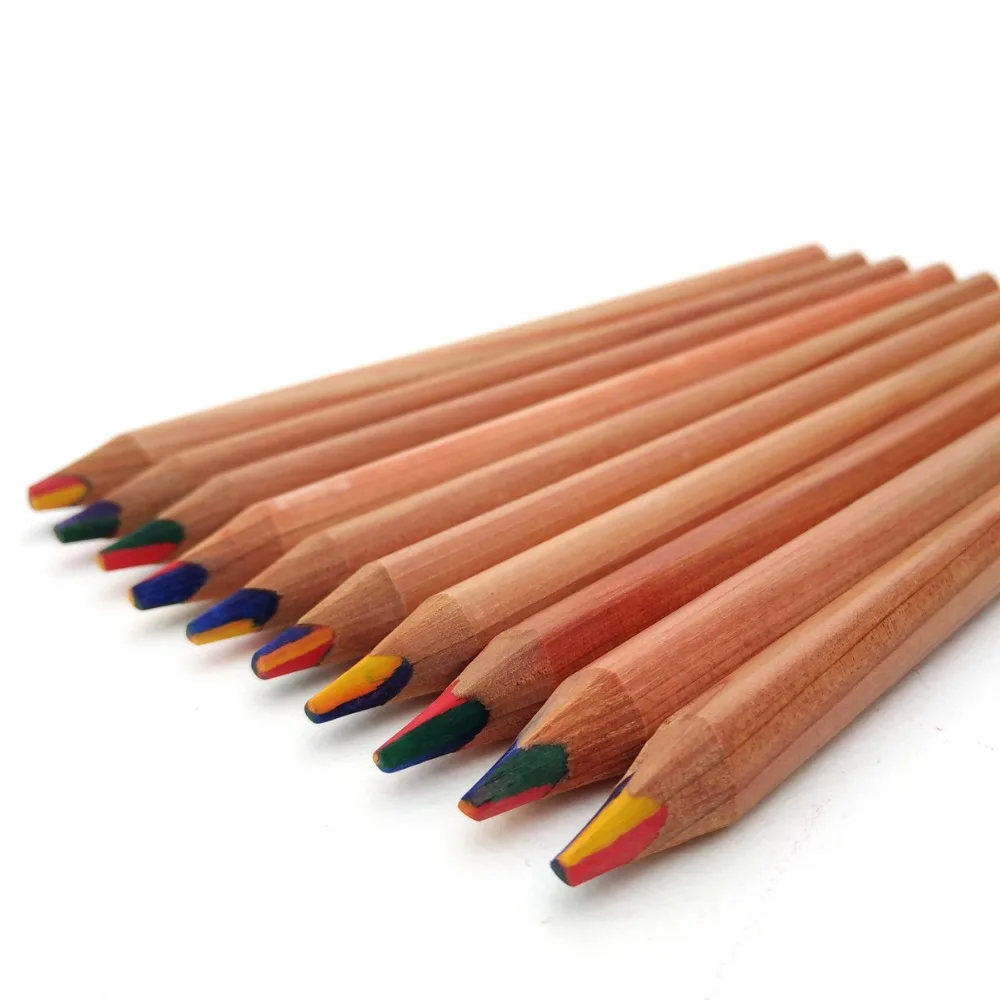 10 Pz Trangle Jumbo Arcobaleno Matita di Colore Set Pastelli Colore Matite Matite colorate Per Disegnare Stazionario Scuola 4 Colori Misti in 10 Pz Trangle