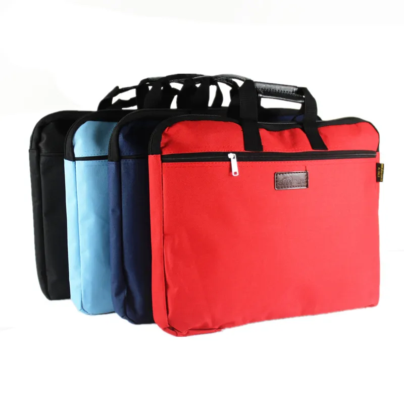 

Oxford canvas file bag A4 office zipper tote bag large capacity men and women multi-layer data bag meeting handbag customized