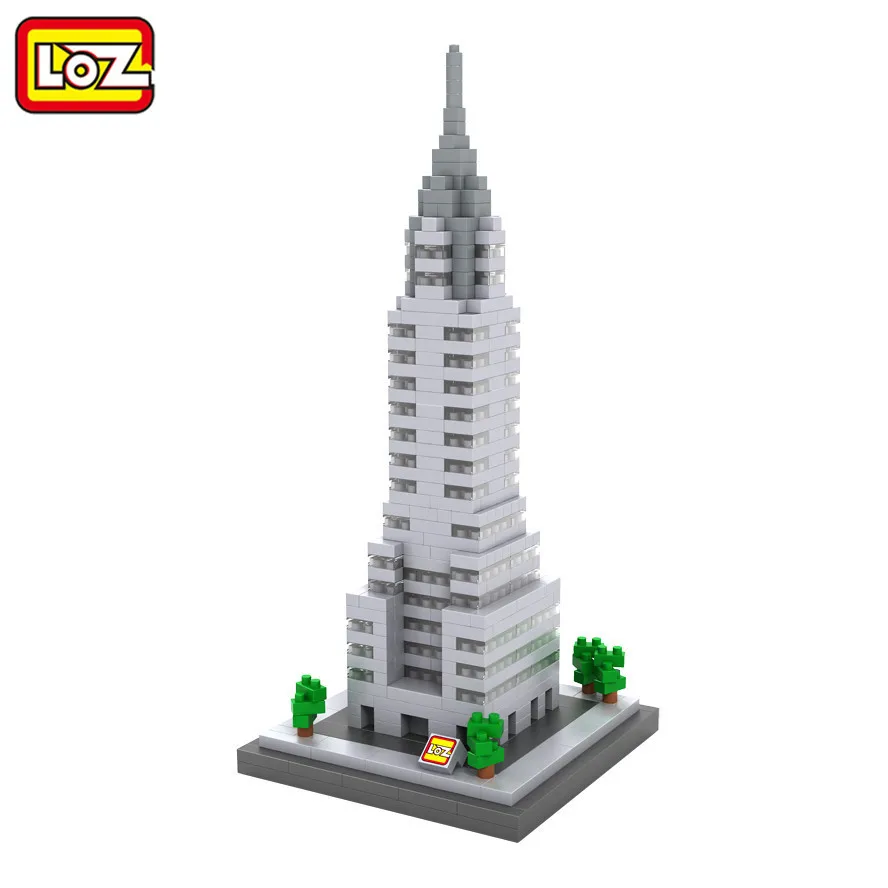 LOZ World Famous Architecture Mini Diamond Blocks Chrysler Building Manhattan New York USA Nanoblock Toys Model for Kids Gifts hot toys nanoblock world famous architecture statue of liberty building blocks mini construction brick model iblock fun for kid