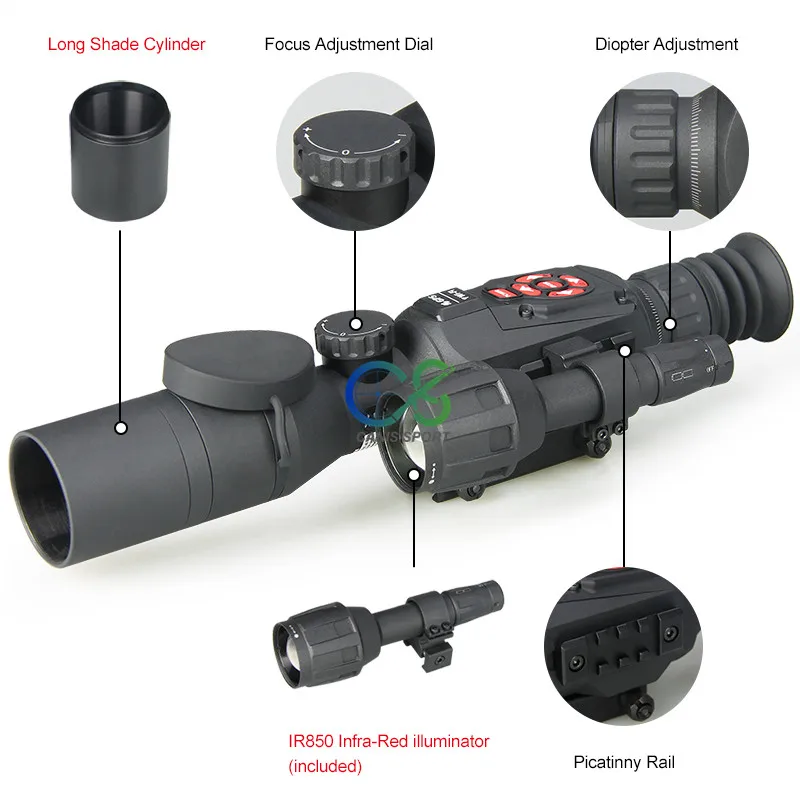 Eagleeye Тактический ночного видения прицел HD 3-14X день и ночь Riflescope Bluetooth Wifi для съемки телескоп gs27-0025