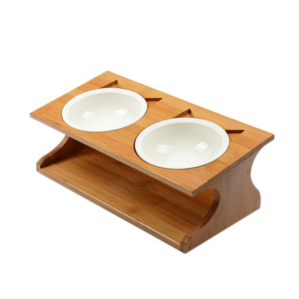 jantar tipo bambu cerâmica duplo pet tigelas