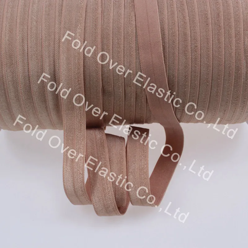 

5/8 Solid FOE Ribbon-#812 Natural-Shinny Plain colors fold over elastic
