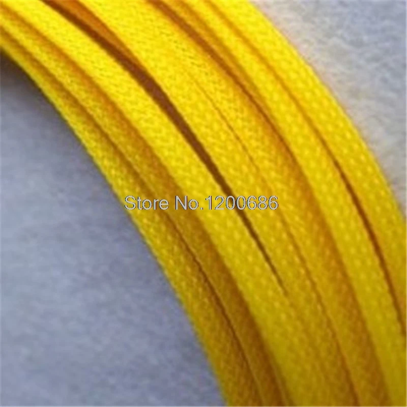 10 м 8 мм Плетеный расширяемый кабельный рукав плотный ПЭТ высокой плотности провод рукав обшивка ПК Кабельный органайзер провода кабель Защита - Цвет: Цвет: желтый