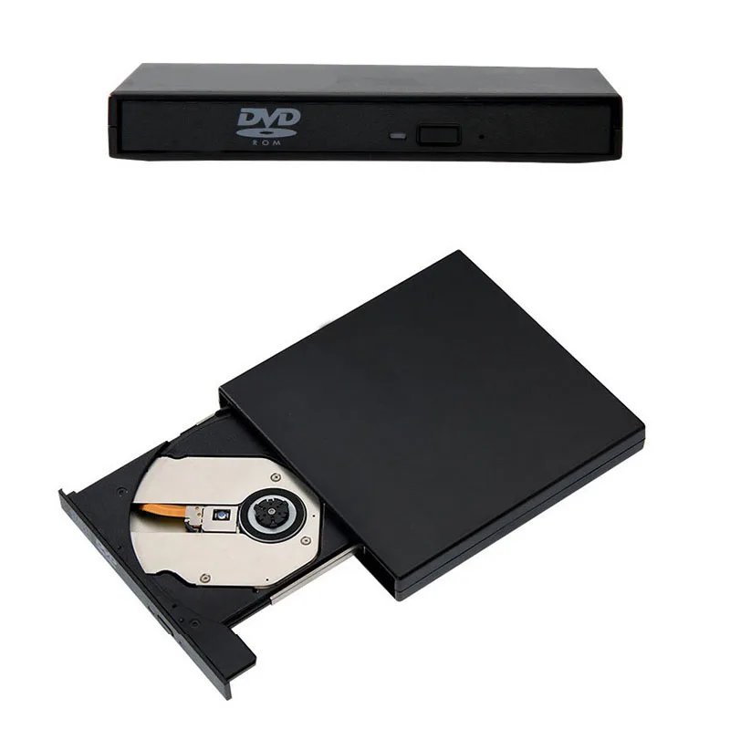 Ультра тонкий внешний USB 2,0 Слот-в DVD-RW CD-RW CD-плеер драйвер писателя для ПК