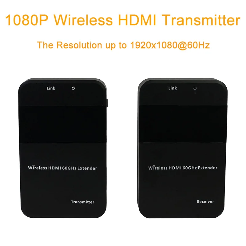 60GHz беспроводной HDMI передатчик 4K 1080P HDMI беспроводной видео Трансмиссия удлинитель 100 футов беспроводной HDMI передатчик приемник комплект - Цвет: 1080P Wireless Kit