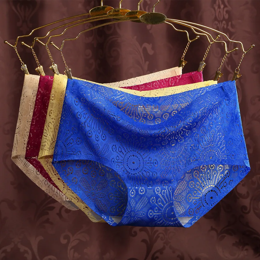 Женское Бесшовное нижнее белье ажурное привлекательное кружевное с треугольным