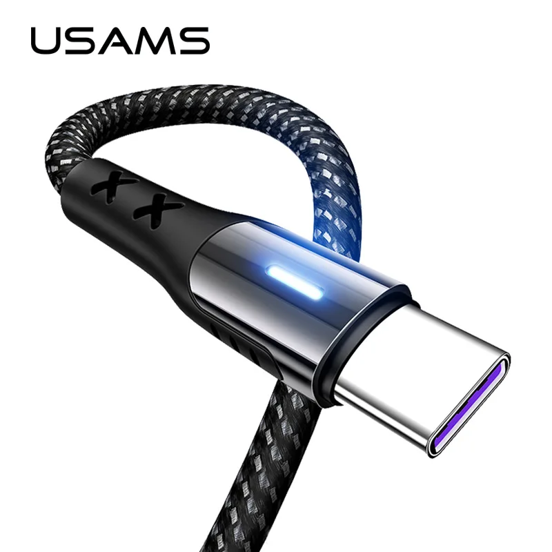 USAMS 5A type-C кабель для huawei mate 20 Pro P20 Lite Supercharge USB C кабель для быстрой зарядки usb type-C кабель для передачи данных OPPO