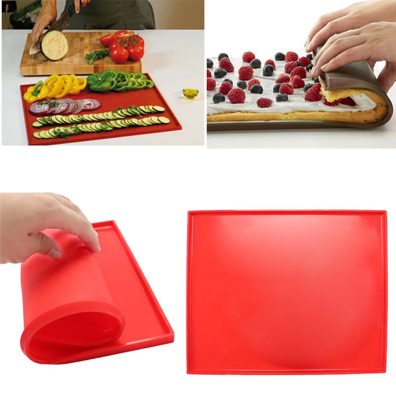 

1PC Non-stick Oven Silicone Mat Baking Mat Rice Roll Cake Roll Bake Rolling Dough Mat Silicone Baking Mat Baking Tools for Cakes