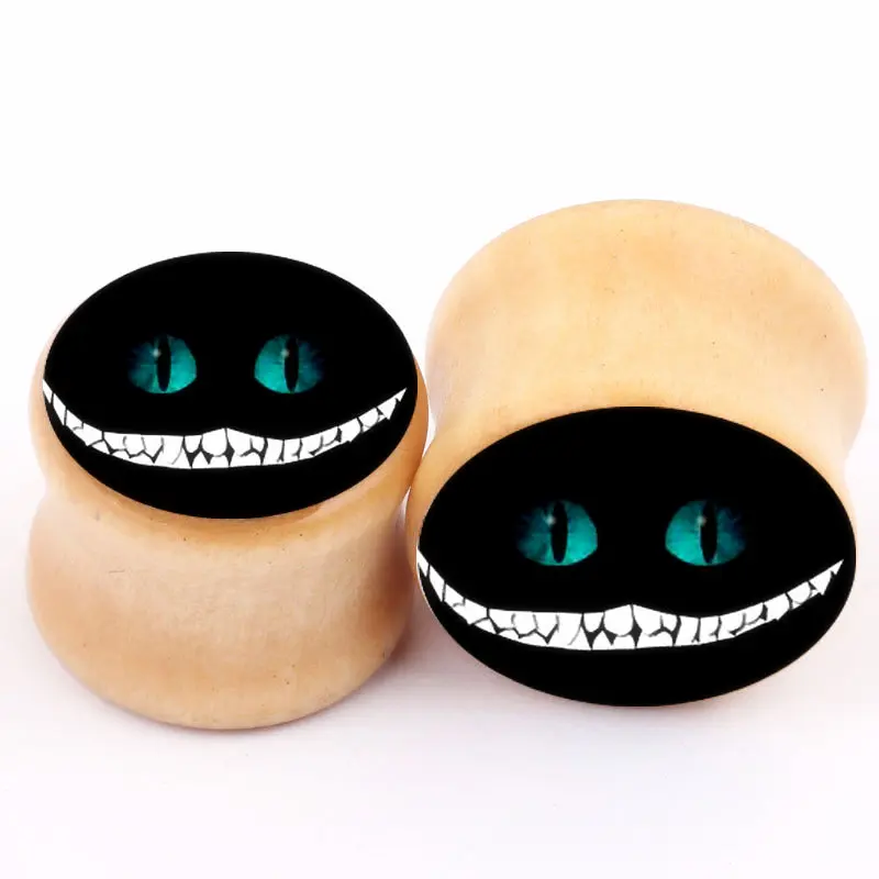Wood Ghost cat eye Ear Gauges Plugs And Tunnels Stretcheing Expander, Ear Plugs Piercingin Body