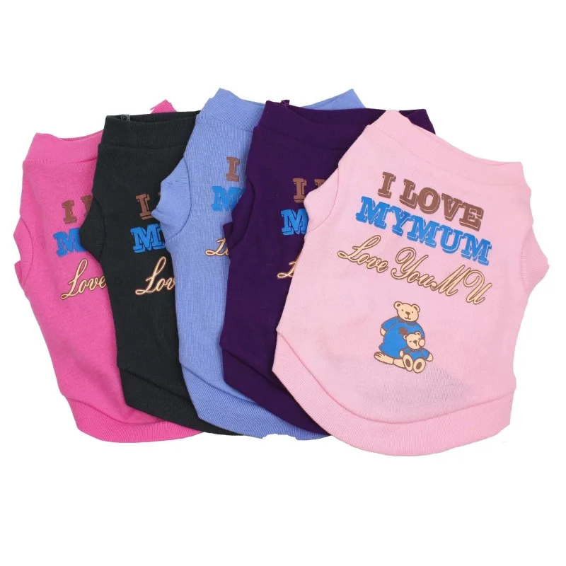 

The New Cute Printed Summer Dog shirt Puppy Pets Clothes Pet Cat Vest Cotton T Shirt Pug Apparel Costumes Dog Vest for Small Dog