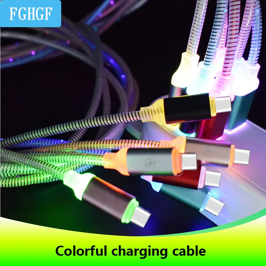 

Colorful changeable Led Light charging cable Data Line For Iphone/Android Charging cable Mobile phone General Car Charging Cable
