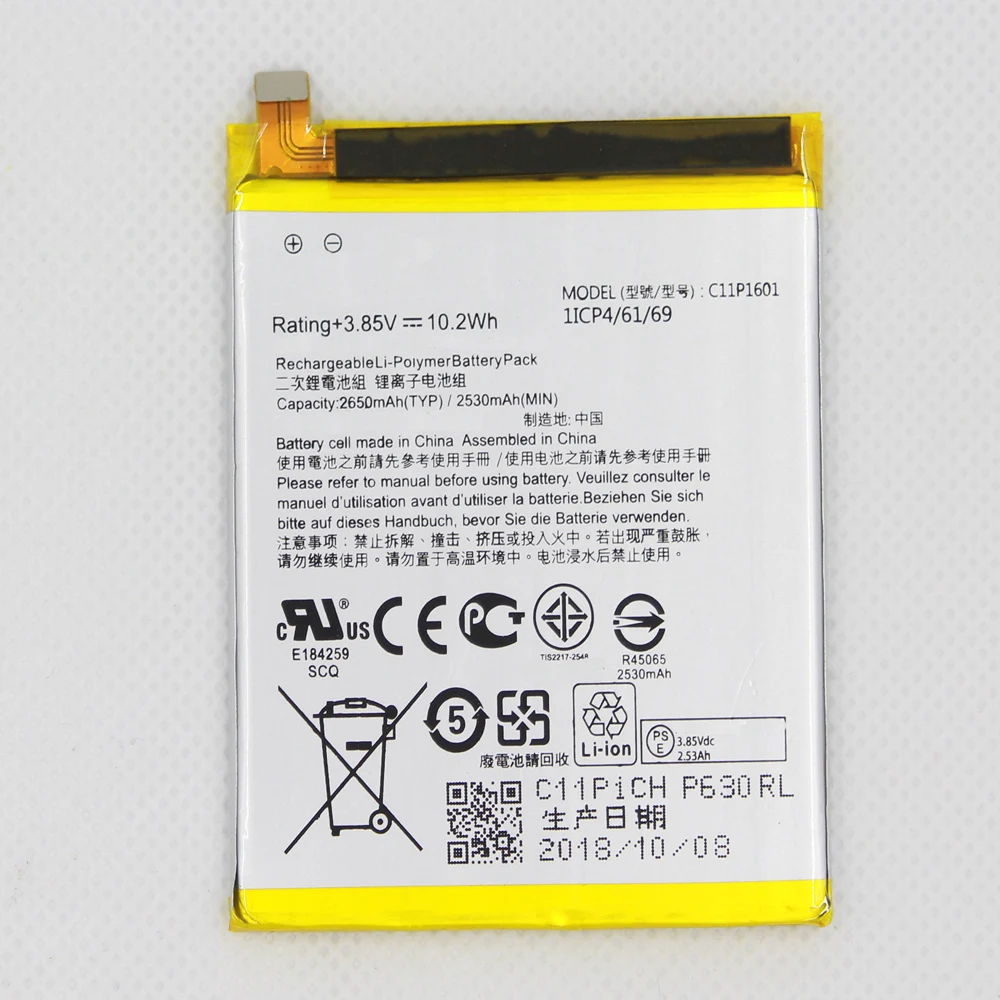 Beste Telefoon Batterij voor ASUS C11P1601 Batterij Voor ASUS ZENFONE 3 ZE520KL Z017D LIVE ZB501KL 2650 mAh 2530 mAh met gereedschap