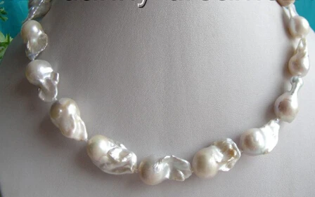 

xiuli 003522 white SOUTH Reborn keshi baroque pearls necklace