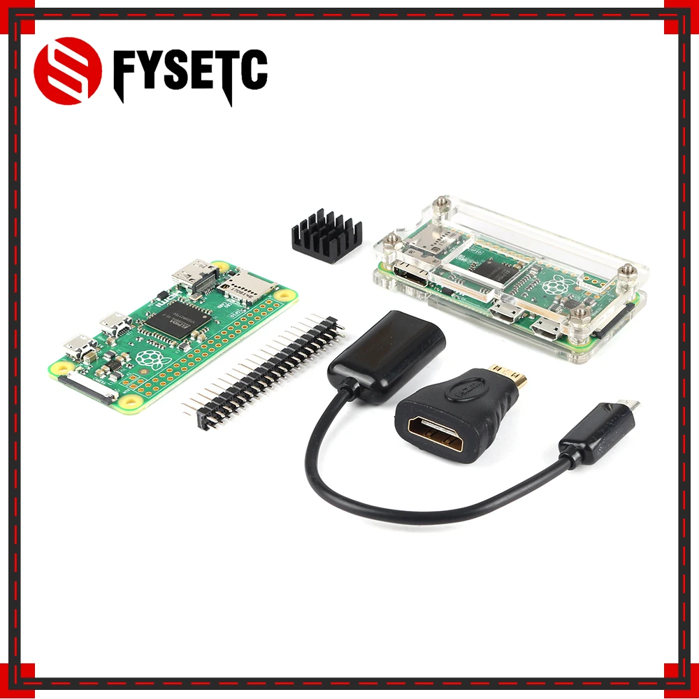 Raspberry Pi Zero Kit + акриловый корпус адаптер питания головка GPIO кабель блок 5 в 2 а США
