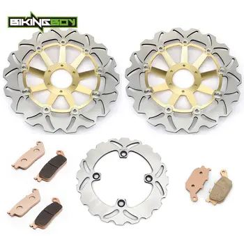 شراءBIKINGBOY لهوندا CBR 600 SuperSport F3 95 96 97 98 CBR600 F الجبهة الخلفية الفرامل أقراص الدوارات أقراص + منصات دراجة نارية 296 مللي متر 220 مللي متر