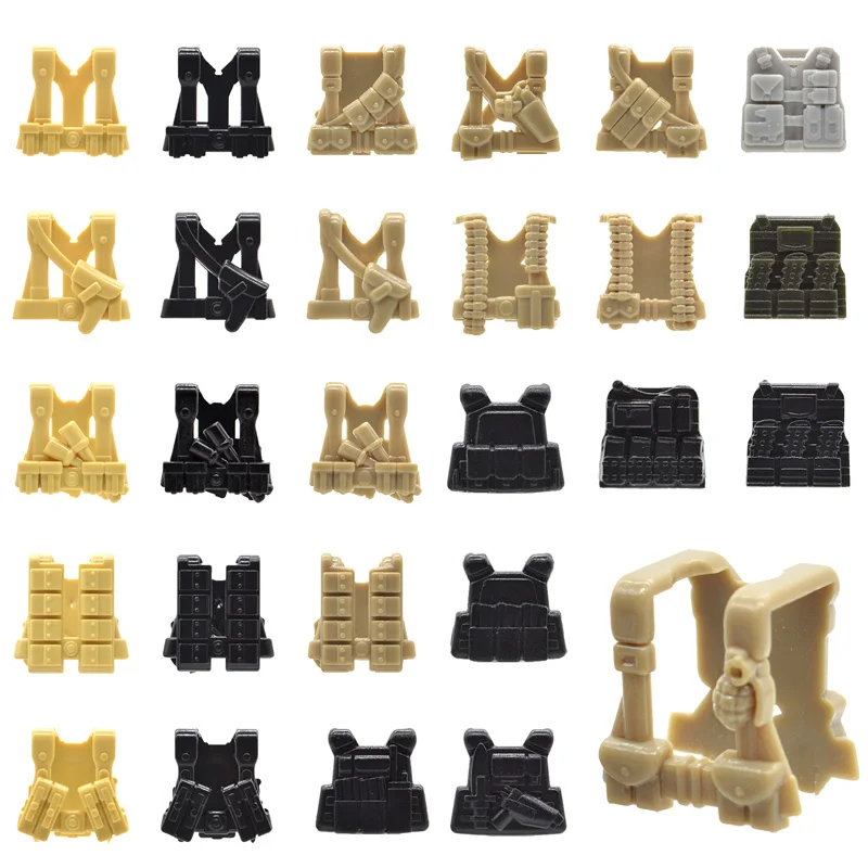 

10pcs/lot WW2 Tactical Gunner Vest German Grenadier Army US Ranger MOC Bricks Building Military Blocks Gifts Toys for Childrem