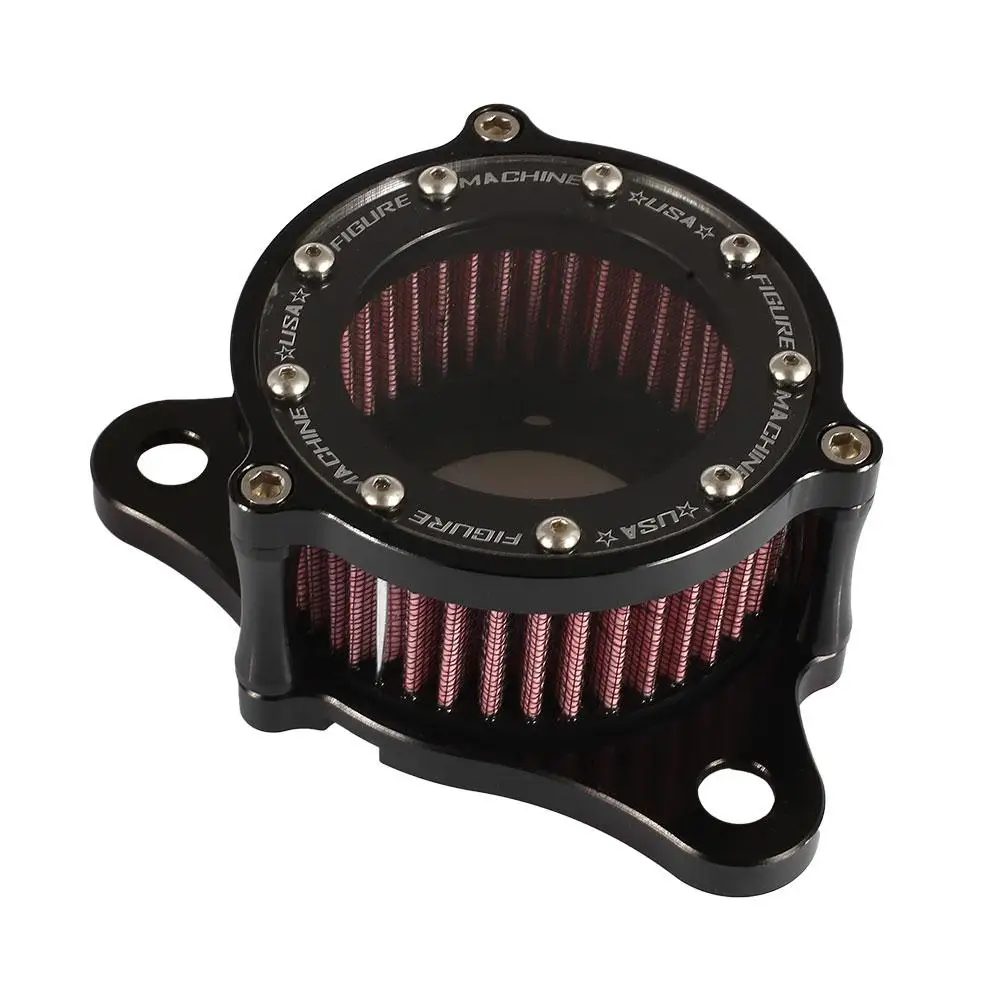 

Aluminum Black Air Cleaner Filter System Filter Professional Durable System Moto Kit for for Harley