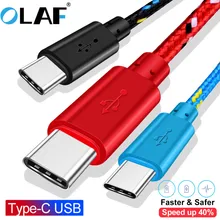 Кабель Олаф type C с нейлоновой оплеткой USB 1 м 2 м 3 м Синхронизация данных Быстрая зарядка для samsung S9 S10 Xiaomi mi9 mi8 huawei USB C type C кабель